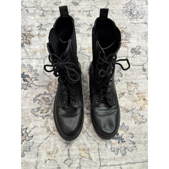 Rock & Candy Black Combat Boots Women's 9.5 Lace-Up Chunky Sole Grunge Goth - Picture 11 of 11
